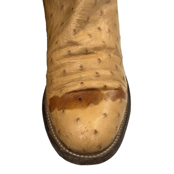 Men’s Justin Tan Ostrich Roper Boots SZ 6 - Picture 2 of 9